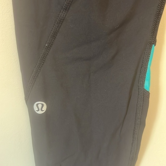 Lululemon Inspire Tight II in Black/Space Dye Twist Naval Blue Peacock Blue Sz 8 - Picture 8 of 15